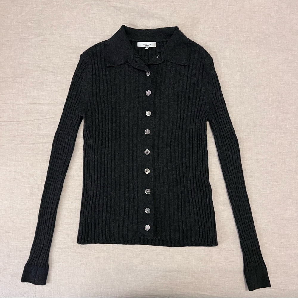 Almina Concept Ribbed Knit Polo